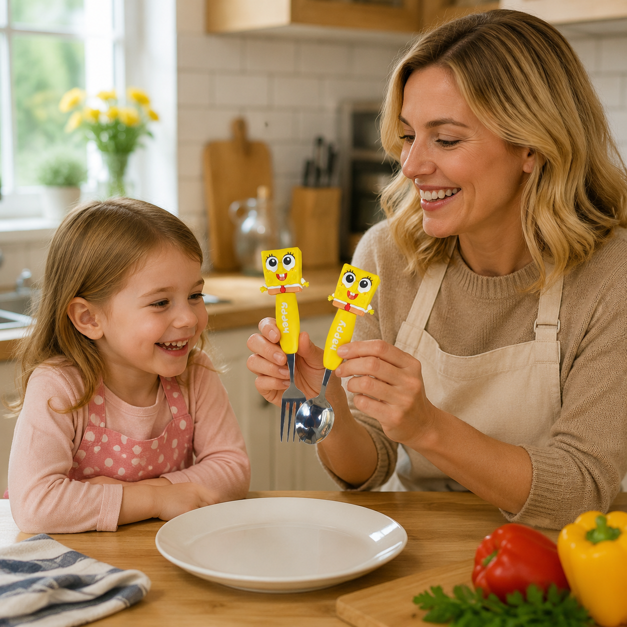 Cute Cartoon Kids Spoon Fork Set, Stainless Steel Toddler Cutlery Set, Fun Character Handle Tableware for Children, Birthday Gift Kitchenware