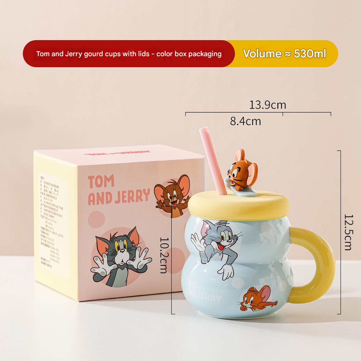 Cute Cartoon Ceramic 400ml Cup with Silicone Lid & Straw, Reusable Coffee Mug Gift Set, Creative Drinkware for Home Office Kitchen