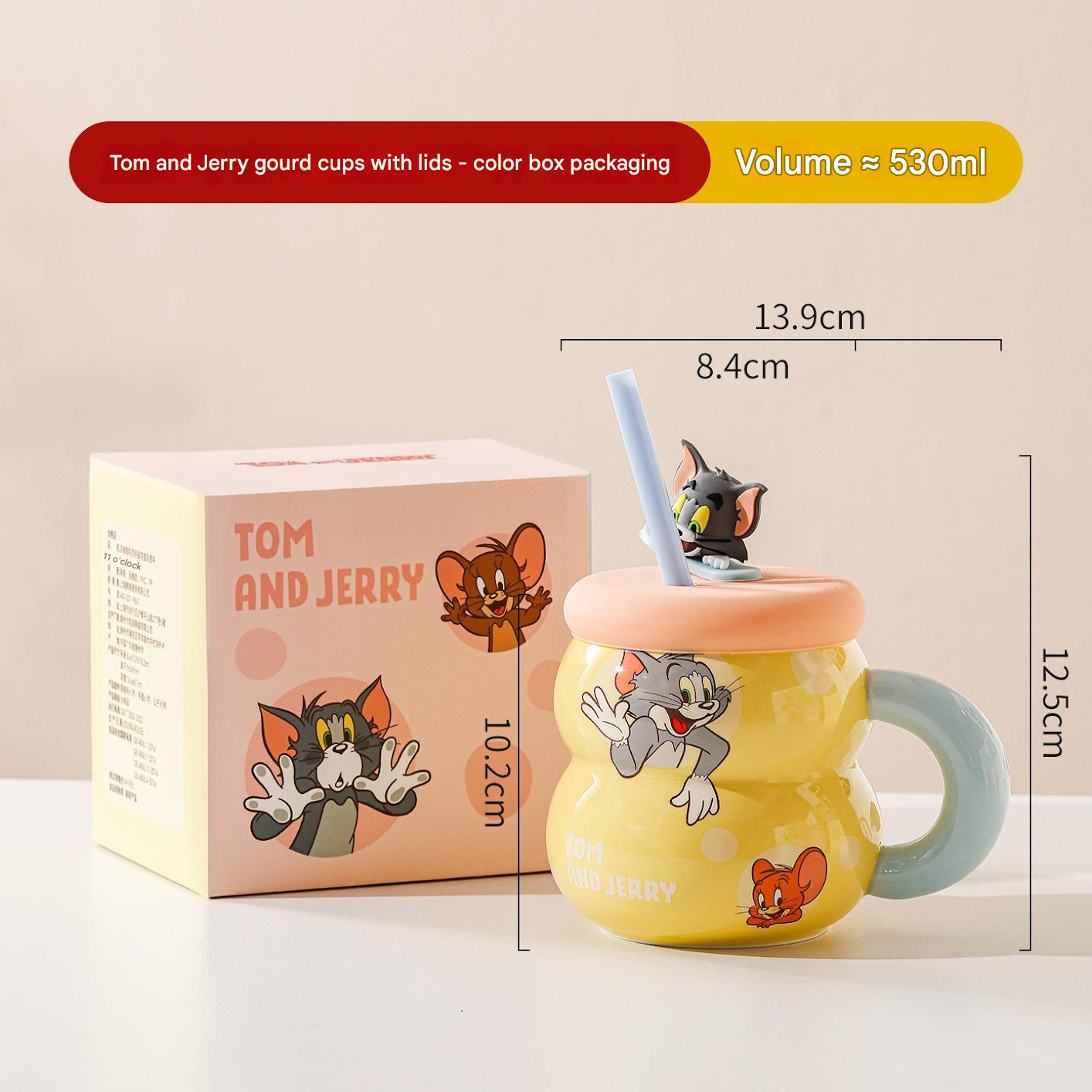 Cute Cartoon Ceramic 400ml Cup with Silicone Lid & Straw, Reusable Coffee Mug Gift Set, Creative Drinkware for Home Office Kitchen